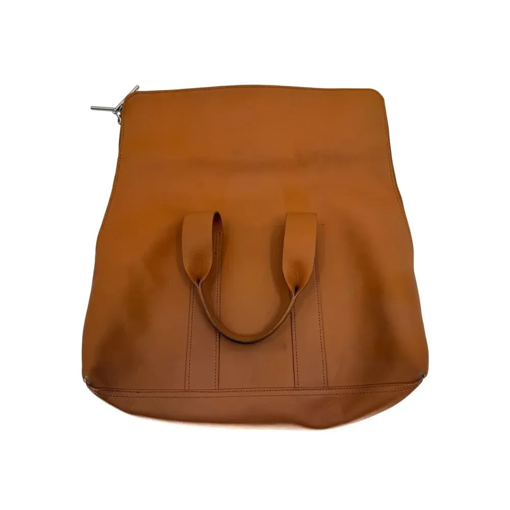 3.1 Phillip Lim 31 Hour Camel Calfskin Leather Fold Over Tote Bag Women's OS